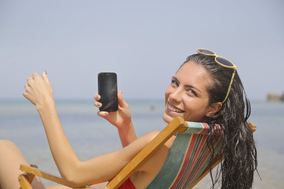 Smiling woman enjoying her vacation at Mgarr, Malta